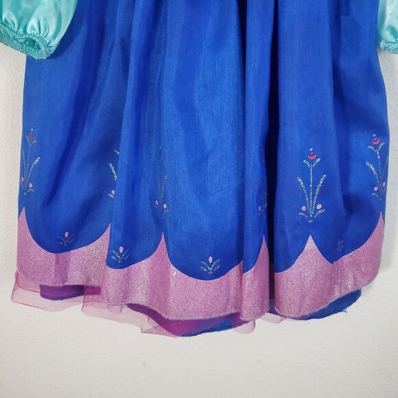 Disney Frozen Elsa Girls Costume Dress 4 Multicolor Princess Glitter Pretend - Picture 3 of 11